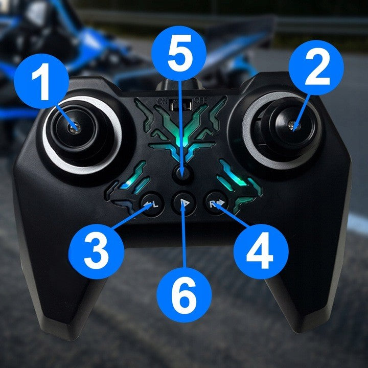 Masina de curse Formula Drift 4x4 cu telecomanda si control prin gesturi, Zola, lumini, sunete, abur, cascadorii 360°, 34 x 16.5 x 10 cm, negru/albastru Masina de curse Formula Drift 4x4 cu telecomanda si control prin gesturi, Zola, lumini, sunete, abur, cascadorii 360°, 34 x 16.5 x 10 cm, negru/albastru